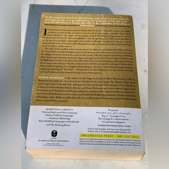 YOUNG ORSON by Patrick McGilligan Uncorrected Proof Hardcover Book - Picture 6 of 9